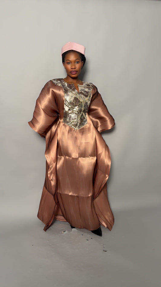 African Bubu – Champagne Glow Elegance