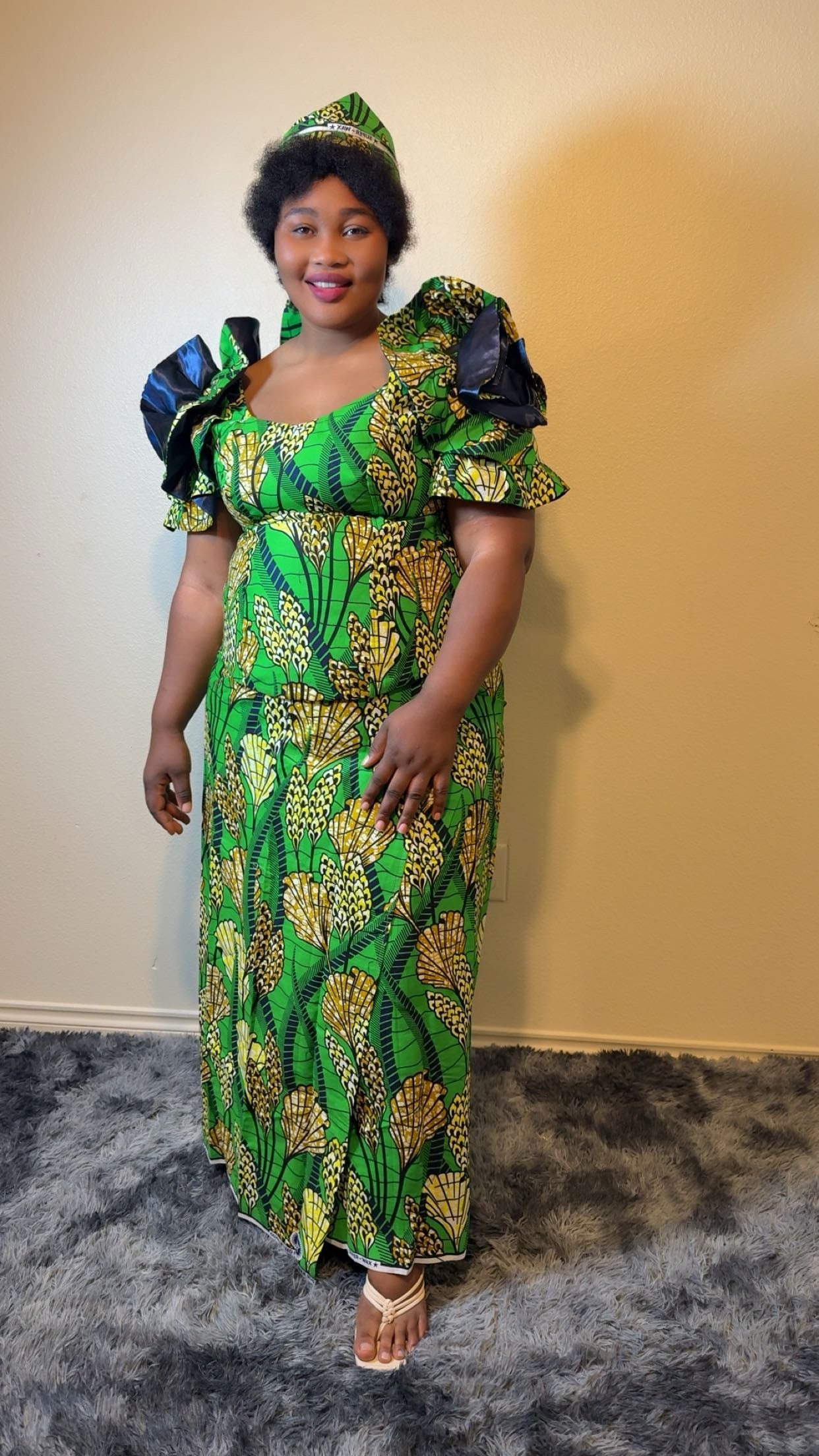 African Bubu – Emerald Leaf Elegance