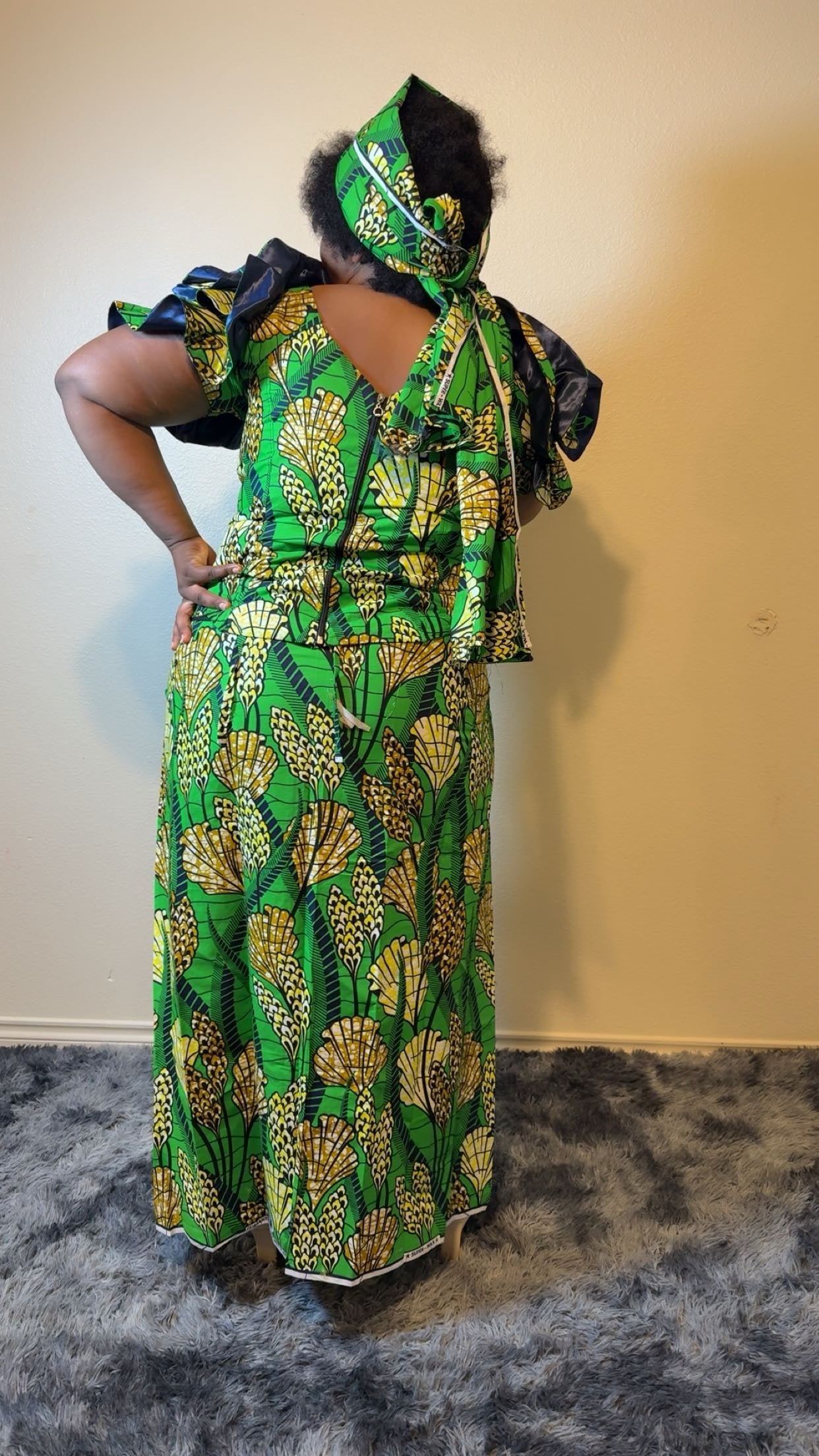 African Bubu – Emerald Leaf Elegance